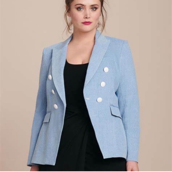💙 SOLD 💙 NEW Veronica Beard Denim Double Breasted Blazer Miller Dickey size 14 - Picture 13 of 14